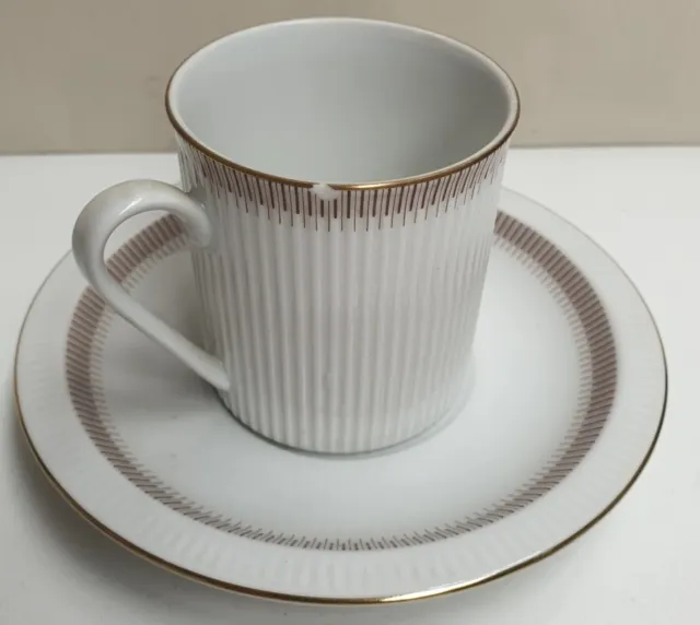 Arzberg by Hutschenreuther Larissa Ribbed Cup and Saucer c1970 Germany AF chip