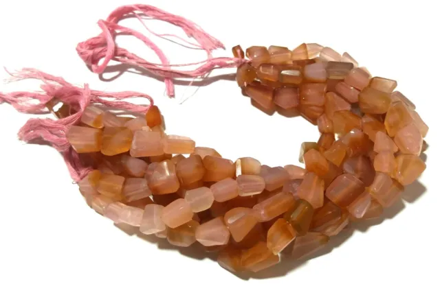 1 Strand Rose Chalcedony Nugget Tumble 7-10mm Faceted Gemstone Beads 10"Inch