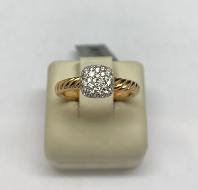DAVID YURMAN 18K Rose Gold Cushion Diamond Stack Ring Size 7 $1,399.00 ...