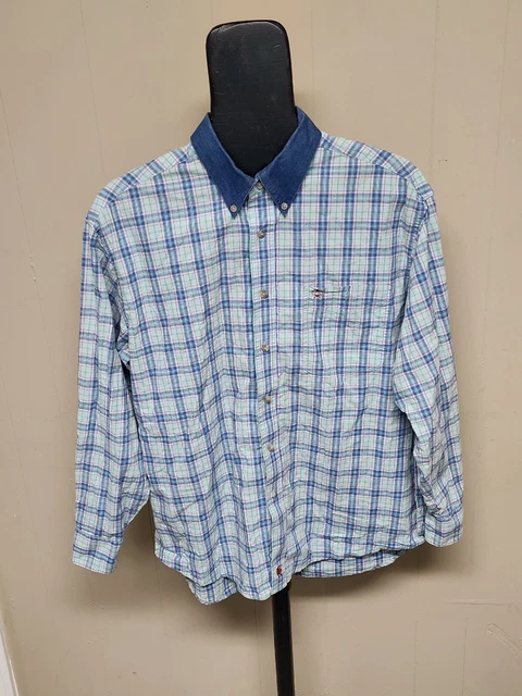 PBR Professional Bull Riders Men's XL Plaid Button Down Long Sleeve Shirt