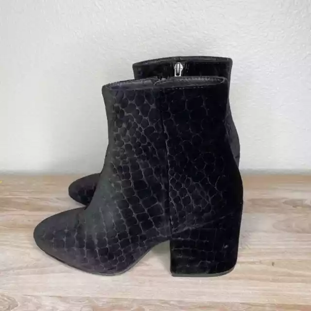 ASH Erika womens boots size 37 Black Velvet Embossed Booties