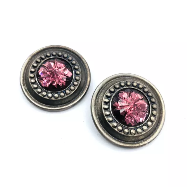 Vintage Ben Amun Earrings Big Molded Amethyst Glass Cabochons Clip Back Couture Vintage Ben Amun Earrings Big Molded Amethyst Glass Cabochons Clip Back Couture