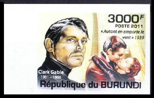 Burundi 2011 MNH Imperf, Clark Gable, Actor, King of Hollywood