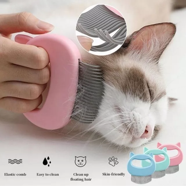 2x Cat Dog Massage Shell Comb Grooming Hair Removal Shedding Pet Cleaning Brush