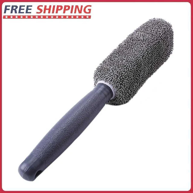 Microfiber Car Wheel Rim Brush Plastic Handle Cleaning Brush Washing Tool
