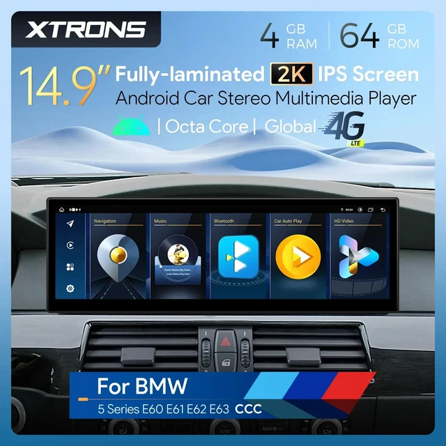 12,3& ANDROID 13 DAB Autoradio CarPlay USB GPS Navi BMW Série 3 E90