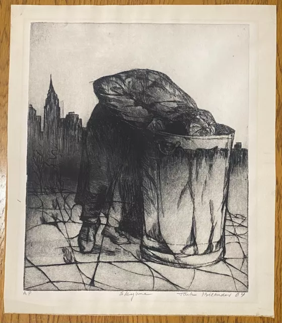 Jack Bilander Original Etching Pencil Signed Dated Titled AP "Skyline" '64