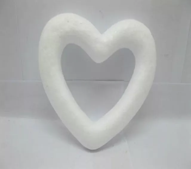 100Pcs Polystyrene Foam  Hollow Heart Decoration Craft DIY 90mm