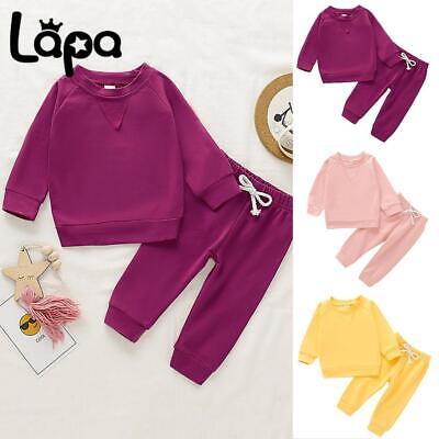 Lapa 2PCS Toddler Kids Baby Girls Clothes T-shirt Tops Pants Outfits Tracksuit