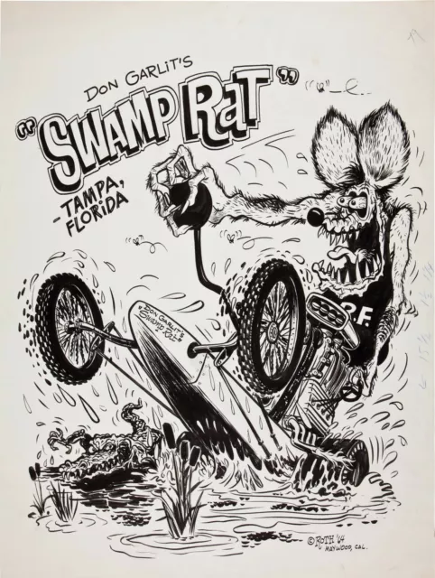 Ed Roth Artwork NEW Metal Sign: Big Daddy Don Garlit's Swamp Rat Dragster, Tampa