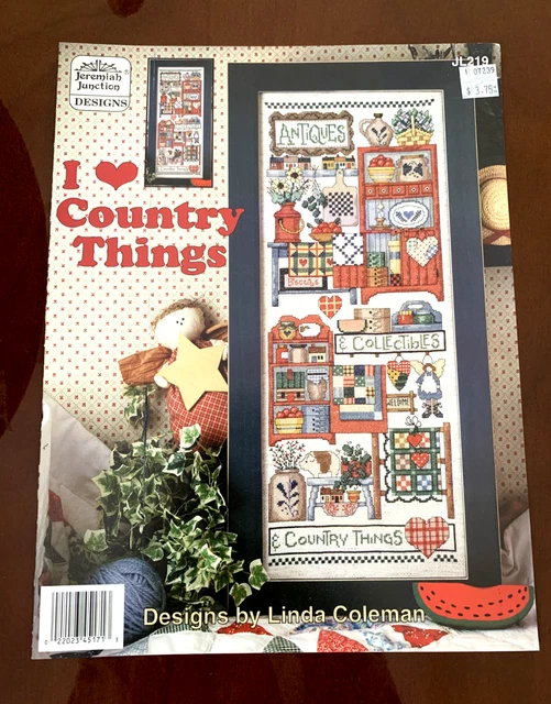 1999 JEREMIAH JUNCTION Designs "I Love Country Things" JL219 Cross Stitch Chart