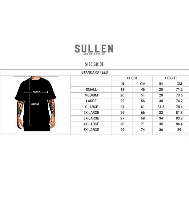 Sullen Palladium SCM4216 Nuovo Manica Corta Grafico Tattoo Skull T-Shirt da Uomo 5