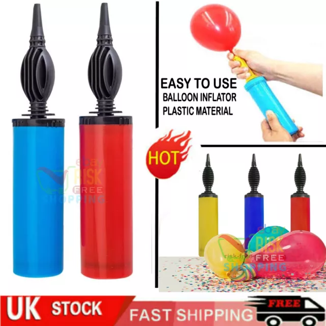 5pc BALLOON PUMP SET WITH TIE TOOL HAND HELD PORTABLE AIR INFLATOR PARTY TOOL UK