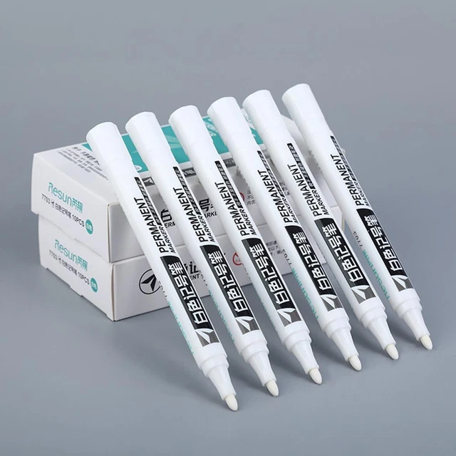 Plumas marcadoras de graffiti para papelería impermeable marcador aceitoso marcador blanco