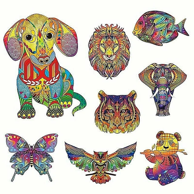 Eagle Puzzle 3D Wooden Puzzle Children Wooden DIY Crafts Animal Modeling