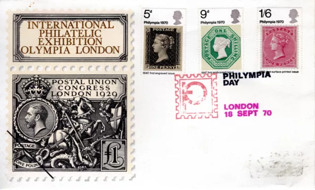 GB First Day Cover 1970 INTERNATIONAL PHILATELIC EXHIBITION OLYMPIA LONDON