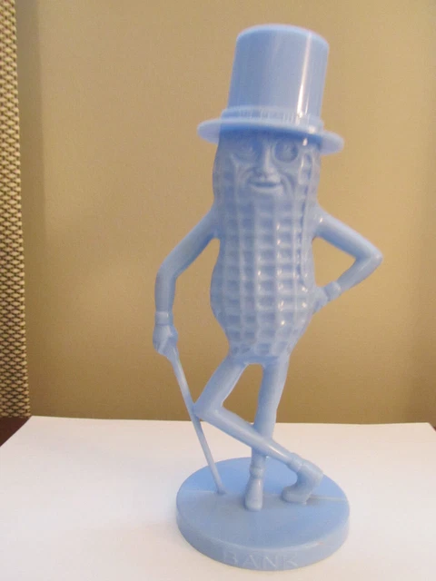 Vintage Planters Mr. Peanut Plastic Bank - Light Blue