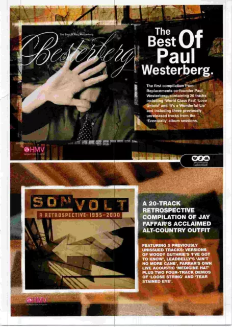 Ppot41 Advert 11X8 Best Of Paul Westerberg & Son Volt A Retrospective