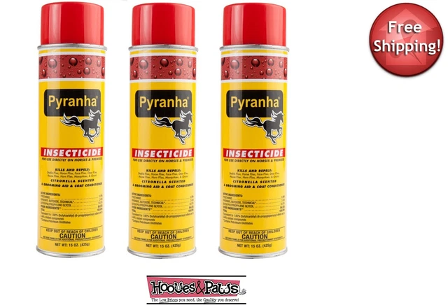 (3) pack Pyranha Insecticide Pyrethrin Aerosol Premise Horse Flies Spray 15 oz