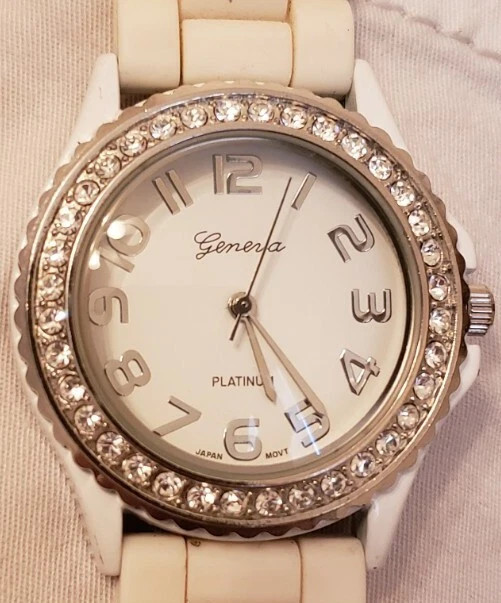 GENEVA PLATINUM NO 6886 Rhinestone Bezel w/ Rubber Band  display picture 1
