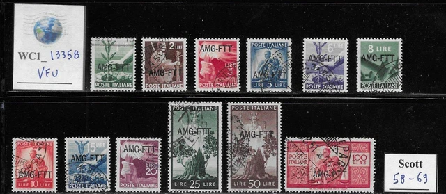 WC1_13358. ITALY: TRIESTE FTT. 1949-50 DEMOCRATICA cplt set. Scott 58-69. Used.