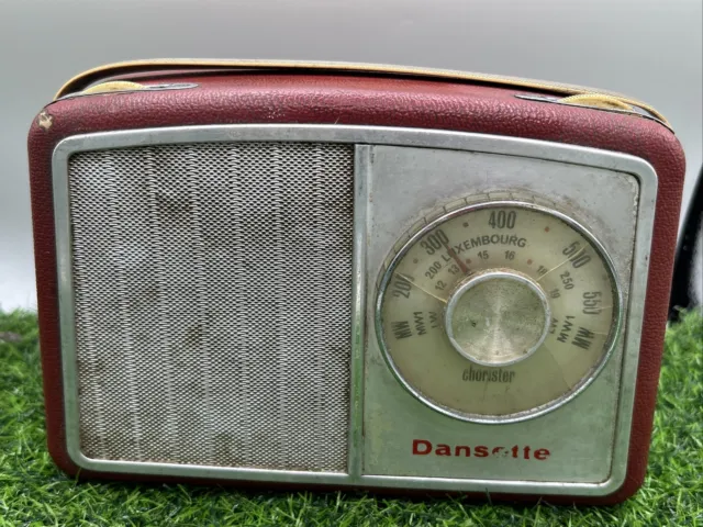Radio de banda vintage Red Dansette Chorister - se enciende