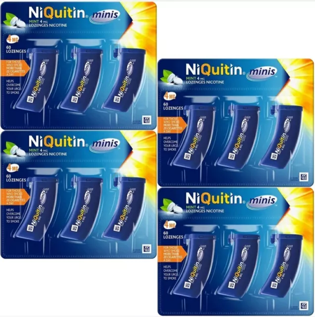 4x Niquitin Minis 4mg 240 neuwertig Lutschtabletten lindern plötzliches Verlangen Rauchen aufhören Hilfe
