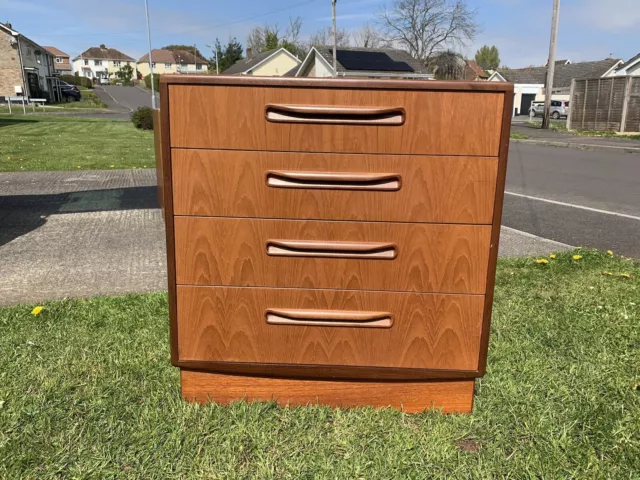 VINTAGE MID CENTURY G PLAN FRESCO 4 DRAWER CHEST OF DRAWERS DRAWS 1960s E GOMME