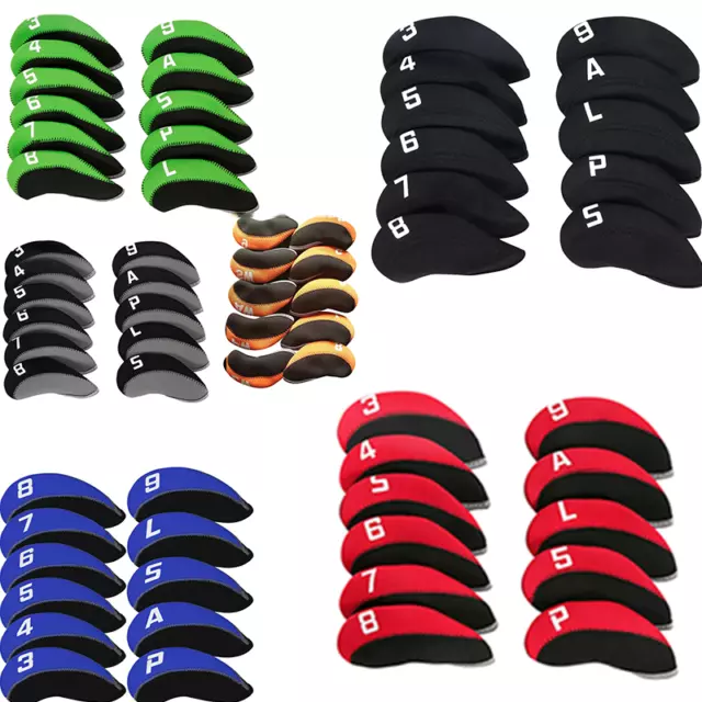 10-11Pcs Iron Club Protector Golf Head Covers with Number Tag Neoprene