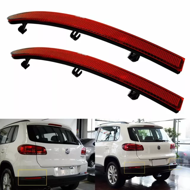 FOR VW TIGUAN 5N 20082015 Rear Bumper Reflector Red Lens New Pair Left