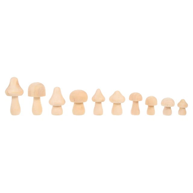 10 piezas juguetes de setas de madera sin pintar setas sin terminar niños artesanías