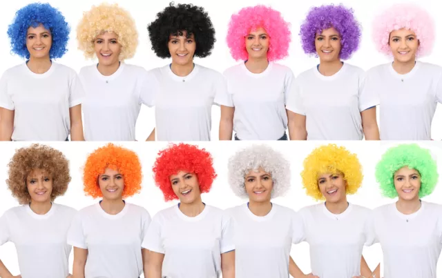 Curly Afro Wigs 12 Colours Funky 70S Disco Clown Unisex Men Ladies Fancy Dress