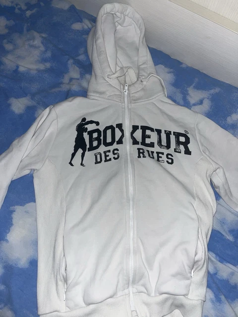 Felpa Con Cappuccio Boxeur Des Rues - Logo Bianco E Oro, Zip Frontale, 70% Cotone 30% Poliestere - Foto 11