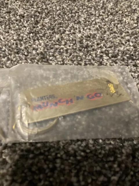 Vintage Planters Mr Peanut Keychain Munch N Go Advertising Campaign Metal New