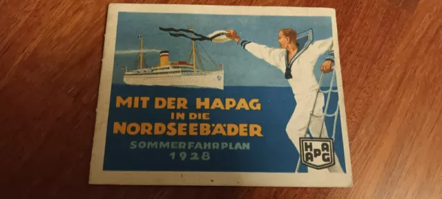 Sommerfahrplan der Hapag in die Nordseebäder 1928 / Helgoland, Sylt, Cuxhaven