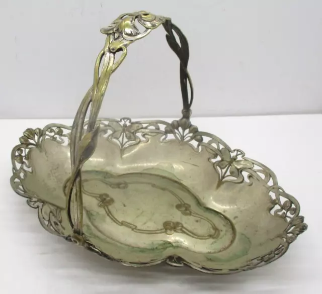 Antique Silverplate Reticulated Basket Very Worn