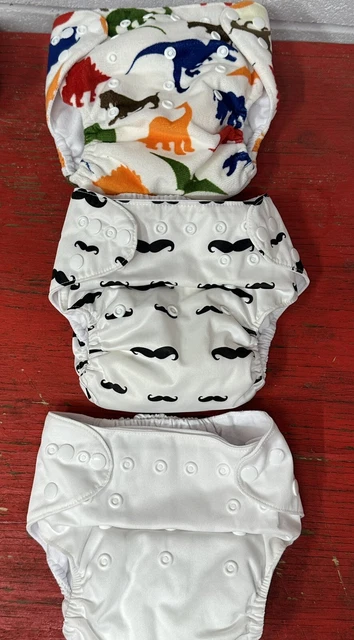 Alva Baby Cloth Diaper Covers One Size Adj Snaps Lot of 3