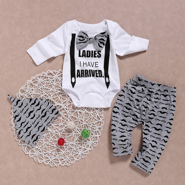 Lapa neonati bambini neonati ragazzi vestiti calze top pantaloni cappello outfits set 3