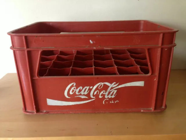 Used Box per 24 Bottles Coca-Cola Scatola 24 Bottiglie Red Plastic Rosso Usato