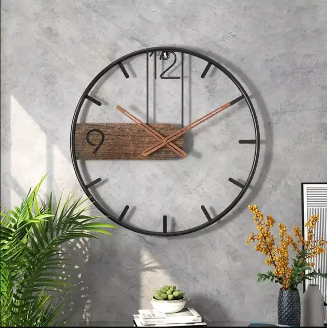 60cm Large Modern Numeral Wall Clock Indoor Open Face Round for Living Room