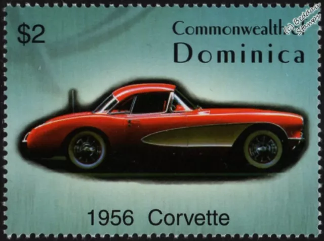 1956 CHEVROLET CORVETTE (Chevy) Mint Automobile Car Stamp (2003 Dominica)