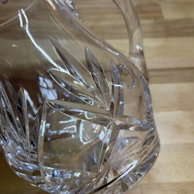 American Brilliant Period Cut Clear Glass Small Pitcher Squat Jug 7” X Fern ABP 7