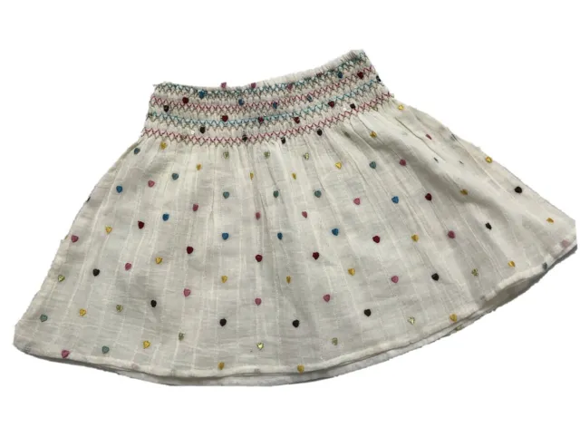 Alicia Bell Girl's MultiColor Heart Smocked Skirt Size 6 Orig.$78