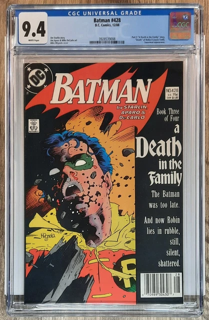 Batman #428 CGC 9.4 NM ~Death of Robin ~Starlin/Mignola/Aparo (1988 DC Comics)