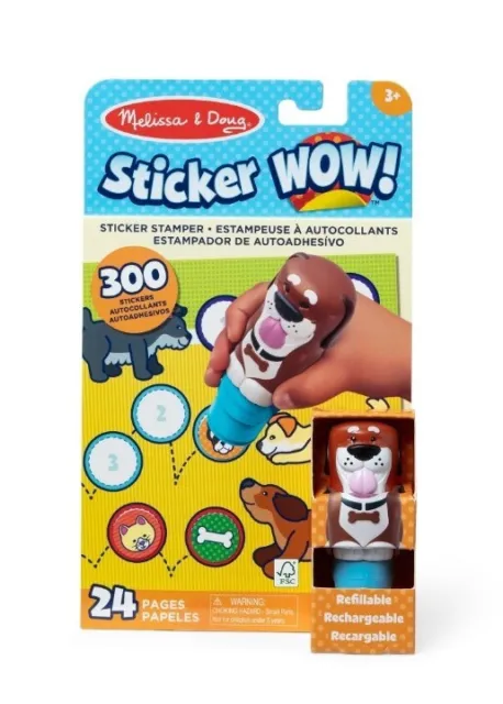 NEW Melissa & Doug Sticker Wow Dog 24 page Book and Stamper w/ 300 sticker.