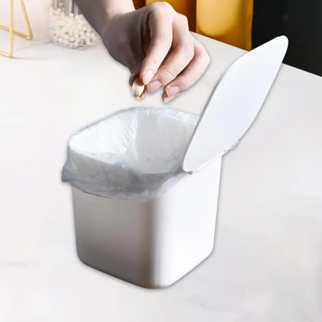 Mini-Desktop-Mülleimer mit Deckel, tragbarer Tisch-Mülleimer, Make