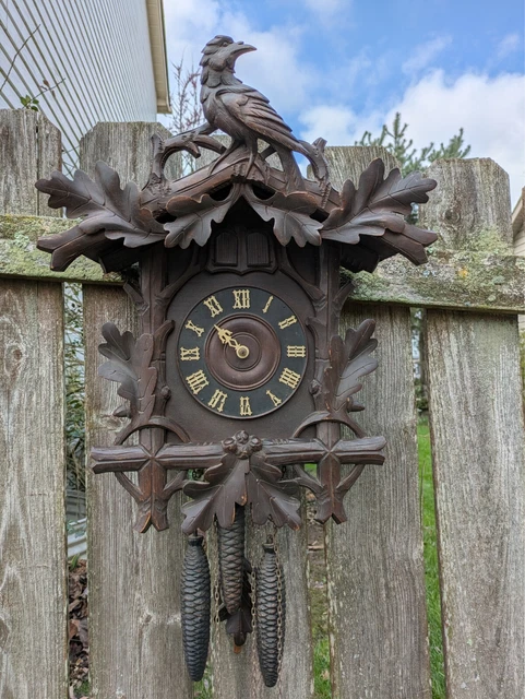 ANTIQUE BLACK FOREST German Cuckoo Quail Clock £707.75 - PicClick UK