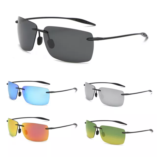 Rimless Sport Polarized Sunglasses for Men Women Fishing Cycling Driving Glasses