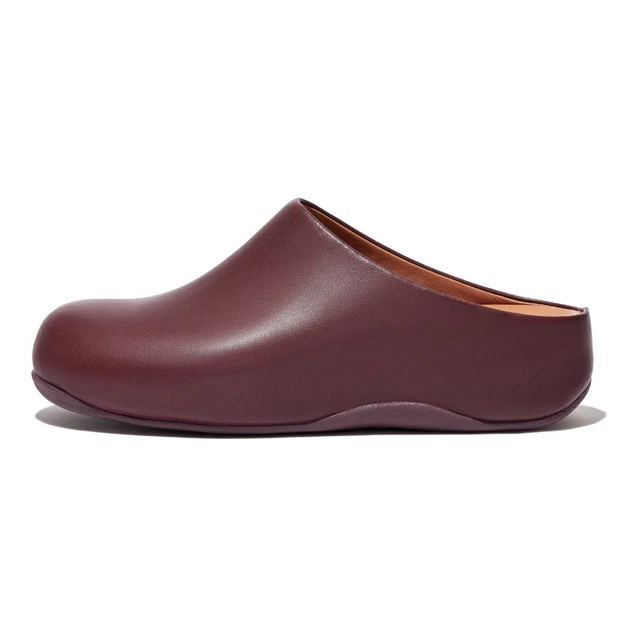 FitFlop Womens Plummy Shuv Leather Mule Clog Shoes Size 8.5 M US 2