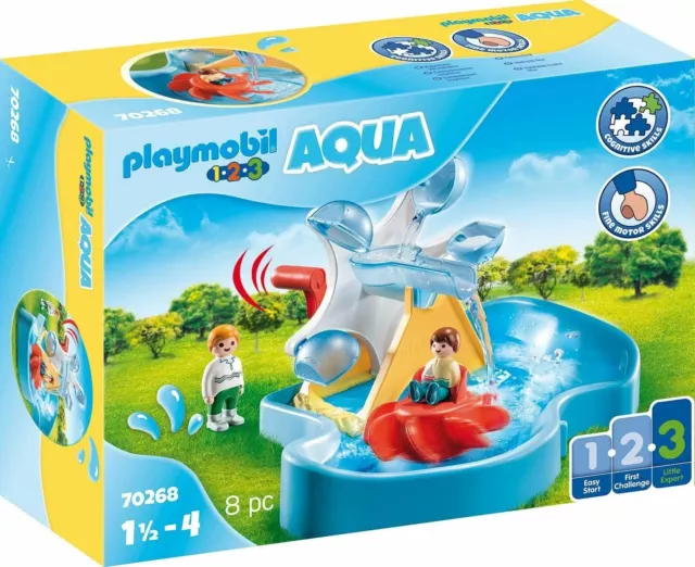 Playmobil 1.2.3 AQUA Baby Toddler Water Wheel Carousel Toy 18+ Months 70268 New